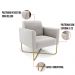 Kit 2 Poltronas Base X Industrial Dourado Marisa Veludo Cinza  D03 - D'Rossi
