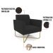 Kit 2 Poltronas Base X Industrial Dourado Marisa Veludo Preto  D03 - D'Rossi
