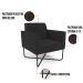 Kit 2 Poltronas Base X Industrial Preto Marisa Veludo Preto D03 - D'Rossi