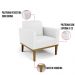 Kit 2 Poltronas Base de Madeira Fixa Castanho Marisa Corino Branco  D03 - D'Rossi