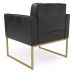 Kit 2 Poltronas Elisa Corano Preto Base Metálica Industrial Dourado D03 - D'Rossi