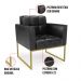 Kit 2 Poltronas Elisa Corano Preto Base Metálica Industrial Dourado D03 - D'Rossi