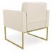 Kit 2 Poltronas Elisa Corino Bege Base Metálica Industrial Dourado D03 - D'Rossi