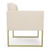 Kit 2 Poltronas Elisa Corino Bege Base Metálica Industrial Dourado D03 - D'Rossi