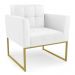 Kit 2 Poltronas Elisa Corino Branco Base Metálica Industrial Dourado D03 - D'Rossi