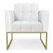 Kit 2 Poltronas Elisa Corino Branco Base Metálica Industrial Dourado D03 - D'Rossi