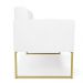 Kit 2 Poltronas Elisa Corino Branco Base Metálica Industrial Dourado D03 - D'Rossi