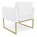 Kit 2 Poltronas Elisa Corino Branco Base Metálica Industrial Dourado D03 - D'Rossi