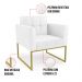 Kit 2 Poltronas Elisa Corino Branco Base Metálica Industrial Dourado D03 - D'Rossi