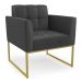 Kit 2 Poltronas Elisa Corino Preto D03 - D'Rossi Base Metálica Industrial Dourado D03 - D'Rossi