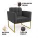 Kit 2 Poltronas Elisa Corino Preto D03 - D'Rossi Base Metálica Industrial Dourado D03 - D'Rossi