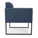 Kit 2 Poltronas Elisa Suede Azul Marinho Base Metálica Industrial Preto D03 - D'Rossi