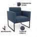Kit 2 Poltronas Elisa Suede Azul Marinho Base Metálica Industrial Preto D03 - D'Rossi