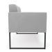 Kit 2 Poltronas Elisa Suede Cinza Base Metálica Industrial Preto D03 - D'Rossi