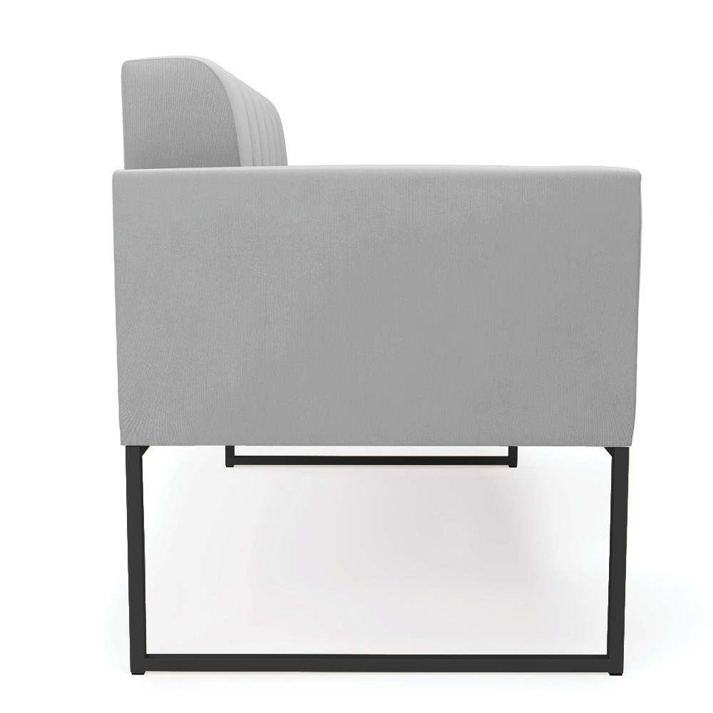 Kit 2 Poltronas Elisa Suede Cinza Base Metálica Industrial Preto D03 - D'Rossi