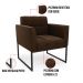 Kit 2 Poltronas Elisa Suede Marrom Base Metálica Industrial Preto D03 - D'Rossi