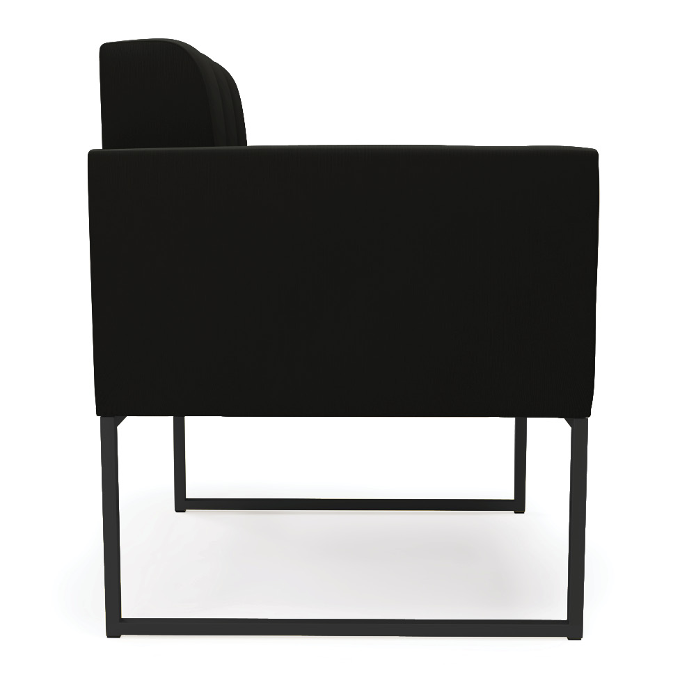 Kit 2 Poltronas Elisa Suede Preto Base Metálica Industrial Preto D03 - D'Rossi