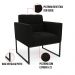 Kit 2 Poltronas Elisa Suede Preto Base Metálica Industrial Preto D03 - D'Rossi