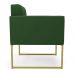 Kit 2 Poltronas Elisa Suede Verde Base Metálica Industrial Dourada - D'Rossi