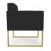 Kit 2 Poltronas Elisa Veludo Preto Base Metálica Industrial Dourado - D'Rossi