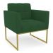 Kit 2 Poltronas Elisa Veludo Verde Base Metálica Industrial Dourado - D'Rossi