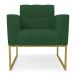 Kit 2 Poltronas Elisa Veludo Verde Base Metálica Industrial Dourado - D'Rossi