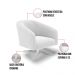 Kit 2 Poltronas Giratória Stella Bouclê Off White Base Cromada - D'Rossi