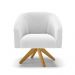 Kit 2 Poltronas Giratória Stella Bouclê Off White Base de Madeira MA30 - D'Rossi