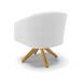 Kit 2 Poltronas Giratória Stella Bouclê Off White Base de Madeira MA30 - D'Rossi