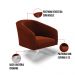 Kit 2 Poltronas Giratória Stella Bouclê Terra Base Cromada - D'Rossi