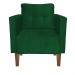 Kit 2 Poltronas Livia Suede Verde Pés Chanfrado Castanho - D'Rossi