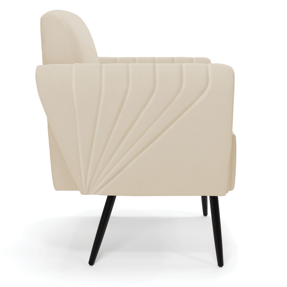 Kit 2 Poltronas Pés Palito de Ferro Bruna Suede Bege - D'Rossi