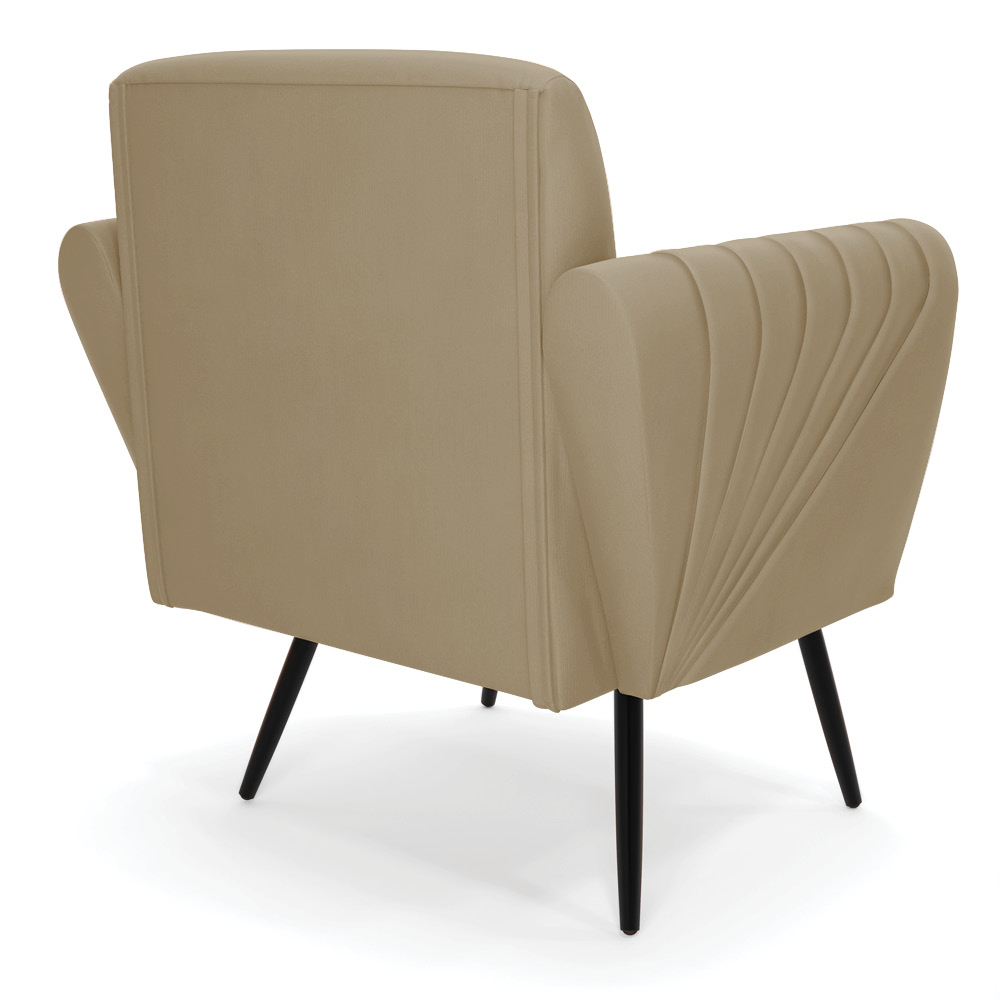 Kit 2 Poltronas Pés Palito de Ferro Bruna Suede Marrom Rato - D'Rossi