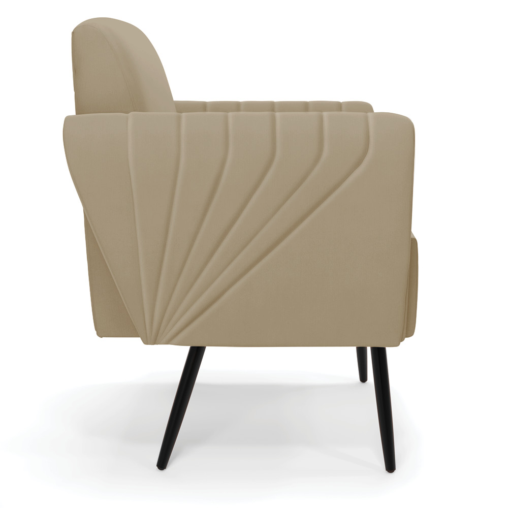 Kit 2 Poltronas Pés Palito de Ferro Bruna Suede Marrom Rato - D'Rossi