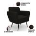 Kit 2 Poltronas Pés Palito de Ferro Bruna Suede Preto - D'Rossi