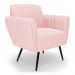Kit 2 Poltronas Pés Palito de Ferro Bruna Suede Rosa Bebê - D'Rossi