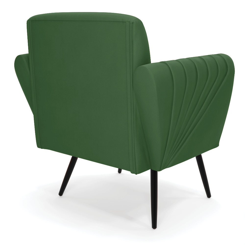 Kit 2 Poltronas Pés Palito de Ferro Bruna Suede Verde - D'Rossi