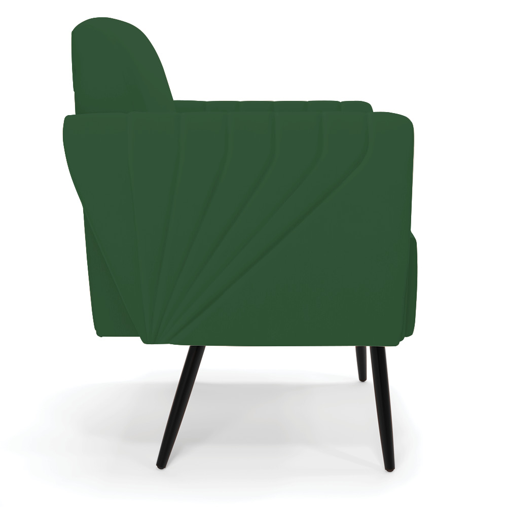 Kit 2 Poltronas Pés Palito de Ferro Bruna Veludo Verde - D'Rossi