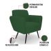 Kit 2 Poltronas Pés Palito de Ferro Bruna Veludo Verde - D'Rossi