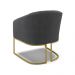 Kit 2 Poltronas Stella Bouclê Grafite Base Metálica Industrial Dourado - D'Rossi