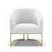 Kit 2 Poltronas Stella Bouclê Off White Base Metálica Industrial Dourado - D'Rossi
