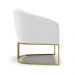 Kit 2 Poltronas Stella Bouclê Off White Base Metálica Industrial Dourado - D'Rossi