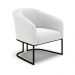 Kit 2 Poltronas Stella Bouclê Off White Base Metálica Industrial Preto - D'Rossi