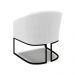 Kit 2 Poltronas Stella Bouclê Off White Base Metálica Industrial Preto - D'Rossi