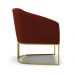 Kit 2 Poltronas Stella Bouclê Terra Base Metálica Industrial Dourado - D'Rossi