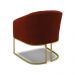 Kit 2 Poltronas Stella Bouclê Terra Base Metálica Industrial Dourado - D'Rossi