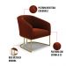 Kit 2 Poltronas Stella Bouclê Terra Base Metálica Industrial Dourado - D'Rossi