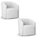 Kit 2 Poltronas Stella Max Bouclê Off White Base Giratória - D'Rossi