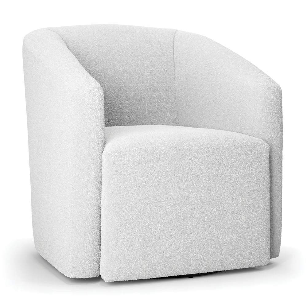 Kit 2 Poltronas Stella Max Bouclê Off White Base Giratória - D'Rossi