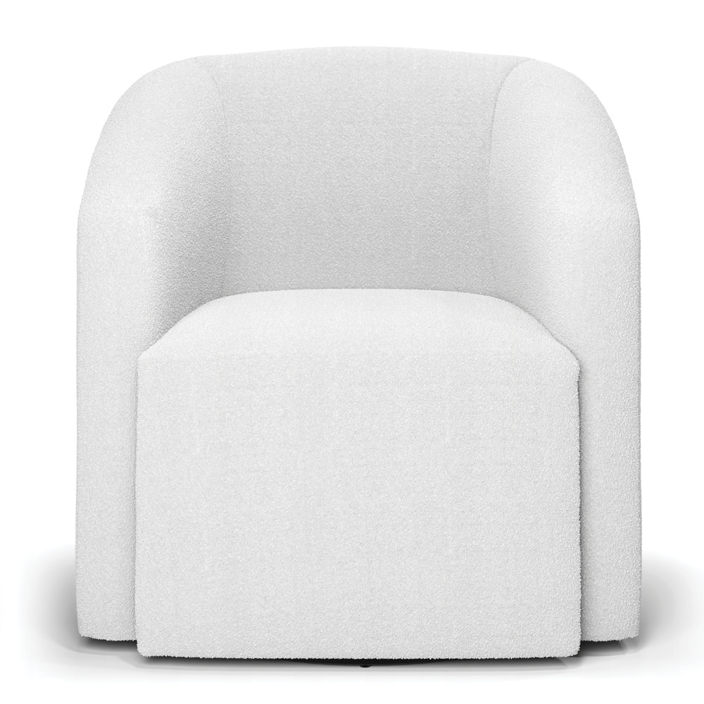 Kit 2 Poltronas Stella Max Bouclê Off White Base Giratória - D'Rossi